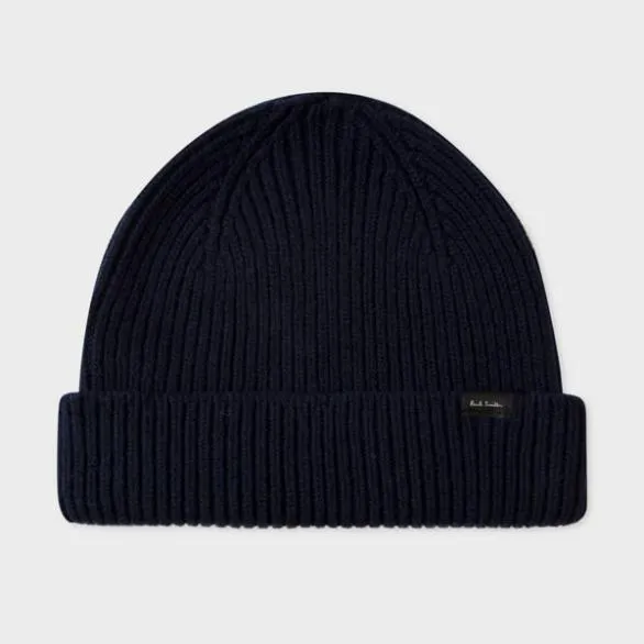 Paul Smith Tailoring CashmereBlend Beanie Hat Navy 8211 Mens