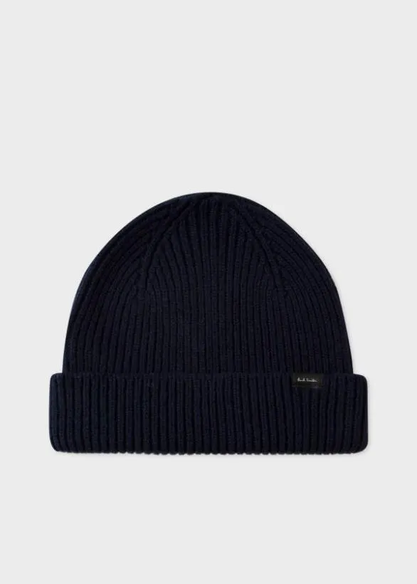 Paul Smith Tailoring CashmereBlend Beanie Hat Navy 8211 Mens