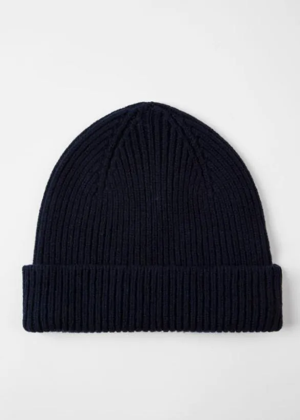 Paul Smith Tailoring CashmereBlend Beanie Hat Navy 8211 Mens