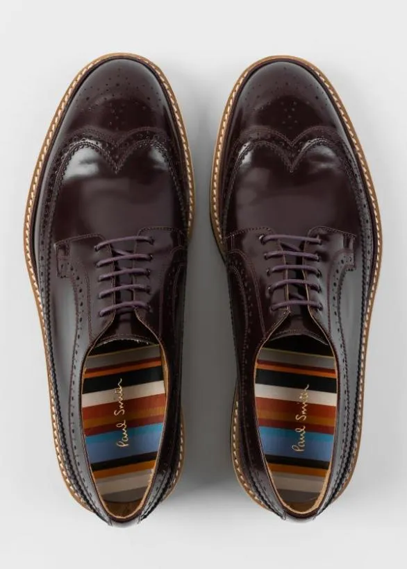 Paul Smith Tailoring HighShine Leather 039Count039 Brogues Bordeaux 8211 Mens