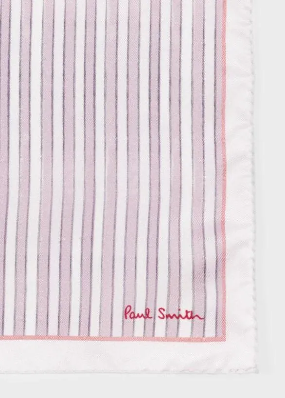 Paul Smith Tailoring Stripe Silk Pocket Square Pink 8211 Mens