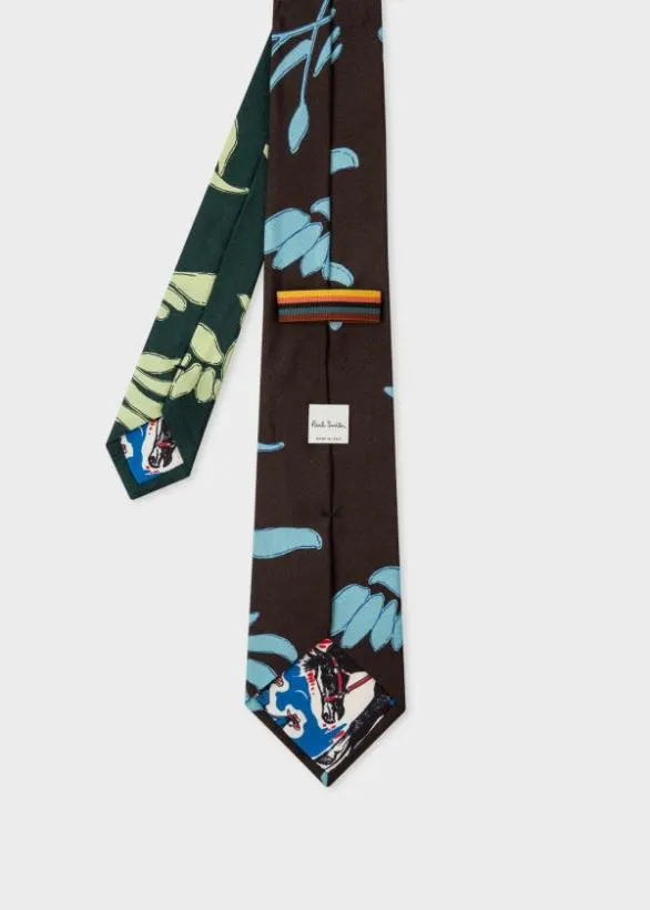 Paul Smith Ties 039Bird Floral039 Print Silk Tie Green 8211 Mens
