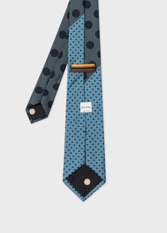 Paul Smith Ties Mixed Polka Dot Silk Tie Blue 8211 Mens