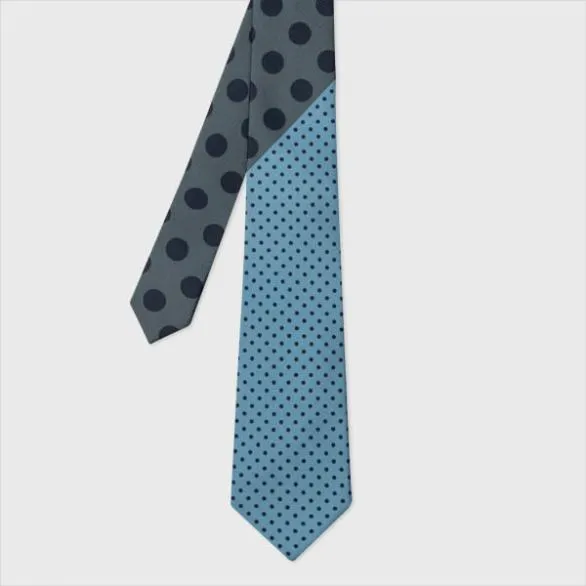 Paul Smith Ties Mixed Polka Dot Silk Tie Blue 8211 Mens