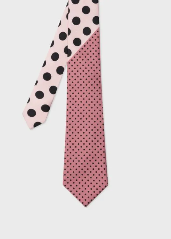 Paul Smith Ties Mixed Polka Dot Silk Tie Pink 8211 Mens