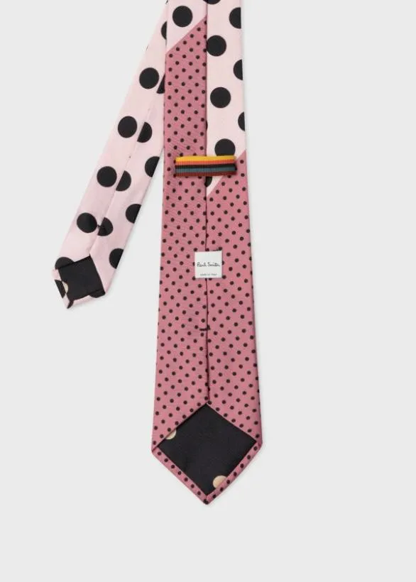 Paul Smith Ties Mixed Polka Dot Silk Tie Pink 8211 Mens