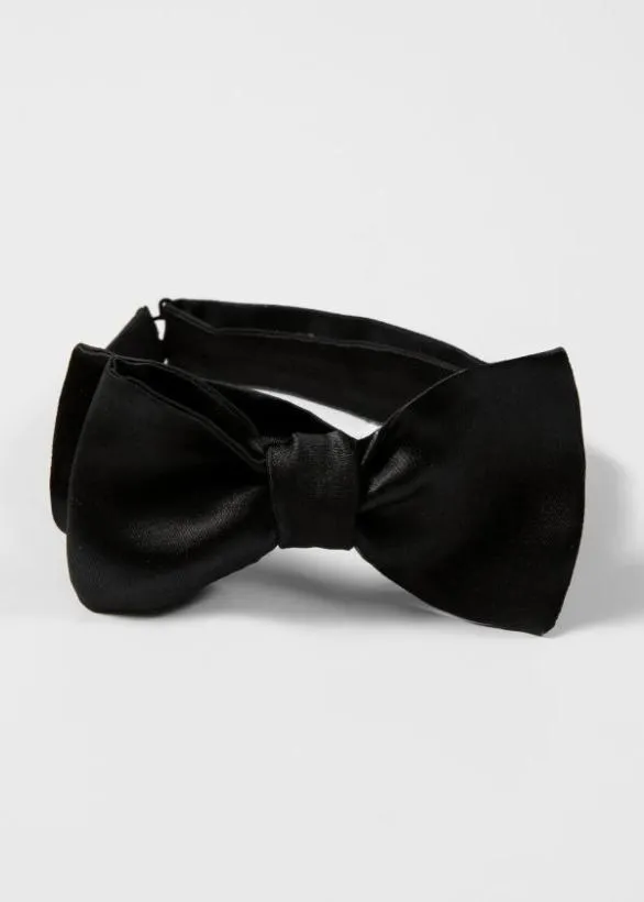 Paul Smith Ties Silk Satin Bow Tie Black 8211 Mens
