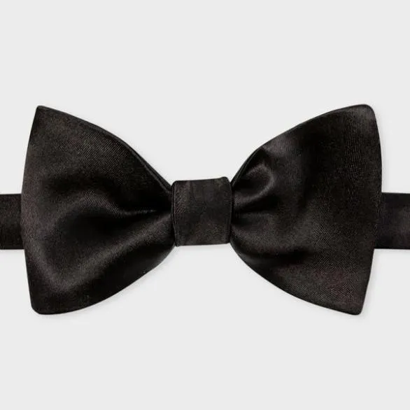 Paul Smith Ties Silk Satin Bow Tie Black 8211 Mens