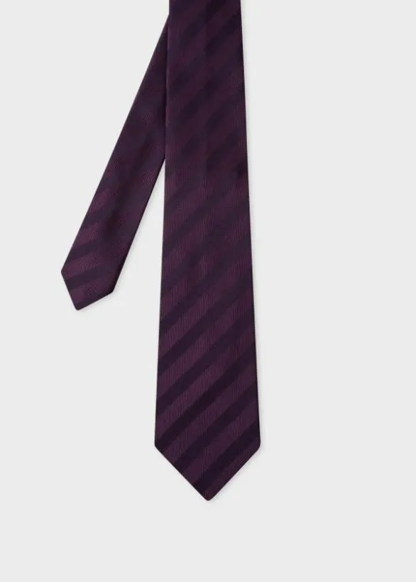 Paul Smith Ties Silk Stripe Tie Purple 8211 Mens