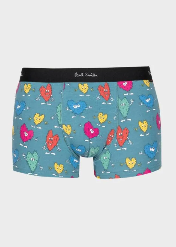 Paul Smith Underwear 039Furry Hearts039 Print Boxer Briefs Blue 8211 Mens
