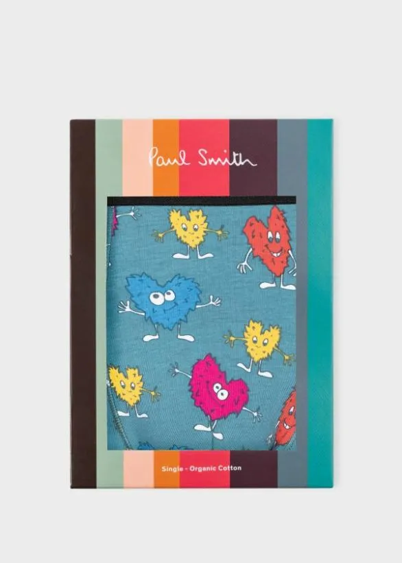 Paul Smith Underwear 039Furry Hearts039 Print Boxer Briefs Blue 8211 Mens
