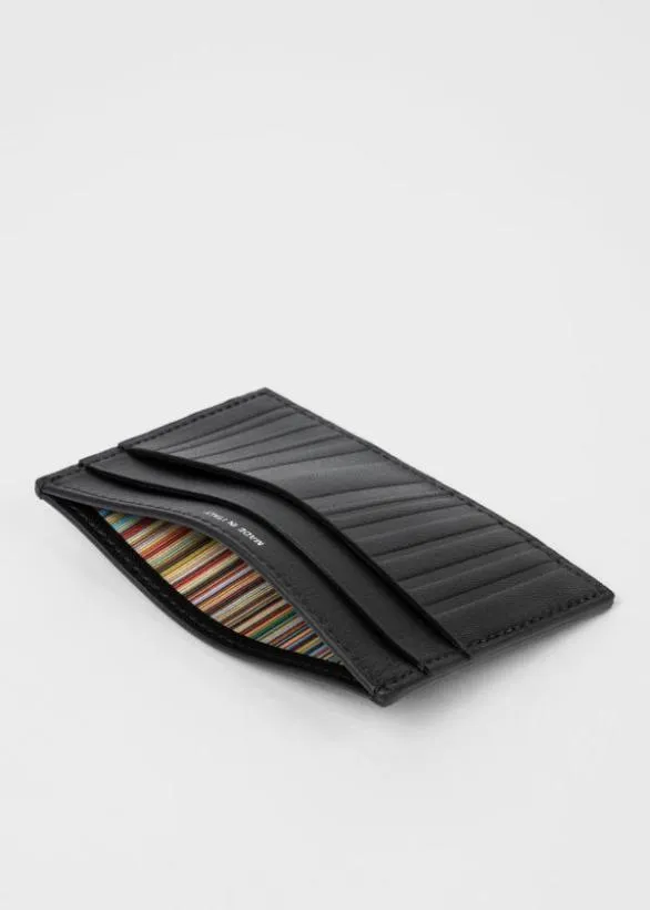 Paul Smith Wallets 039Shadow Stripe039 Credit Card Holder Black 8211 Mens