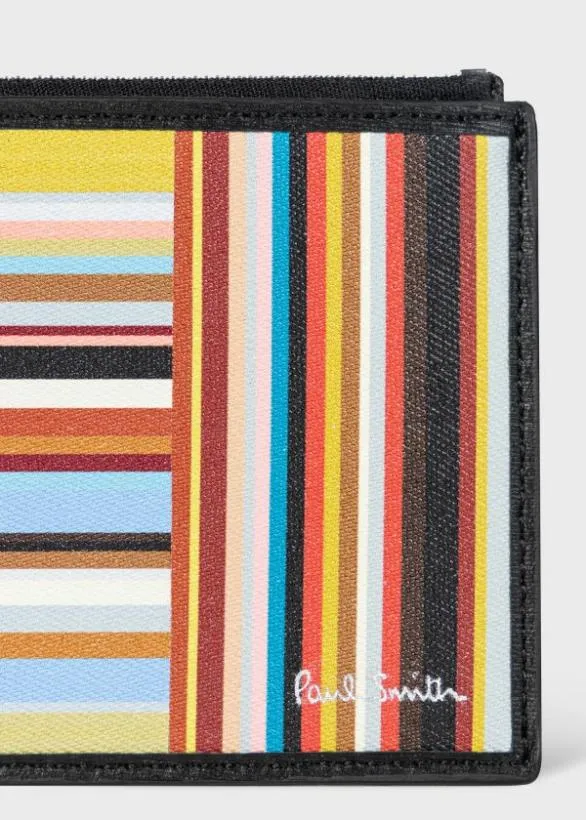 Paul Smith Wallets 039Signature Stripe039 Zip Card Holder Signature Stripe 8211 Mens