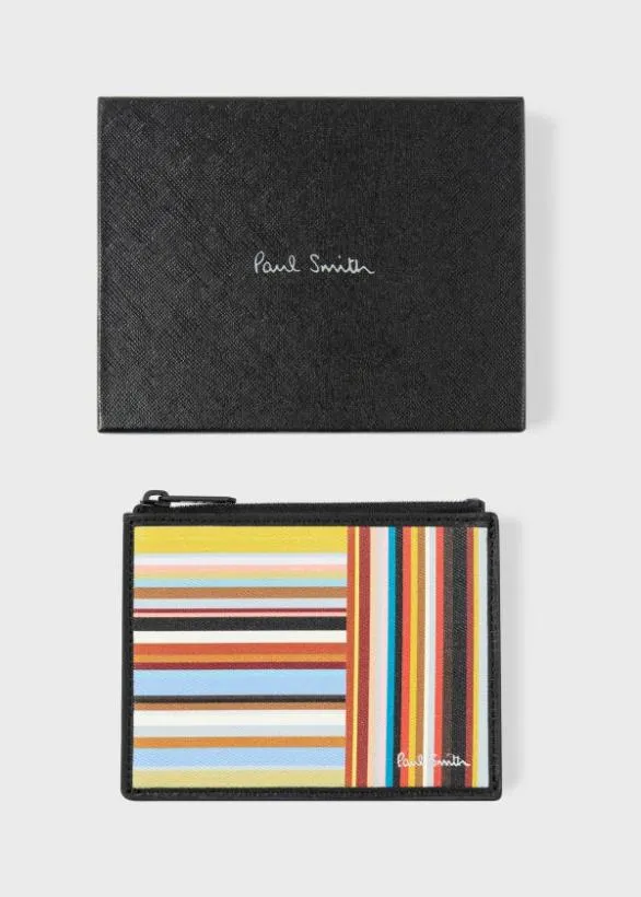 Paul Smith Wallets 039Signature Stripe039 Zip Card Holder Signature Stripe 8211 Mens