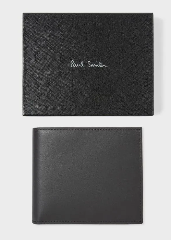 Paul Smith Wallets Leather Monogrammed Billfold Wallet Black 8211 Mens