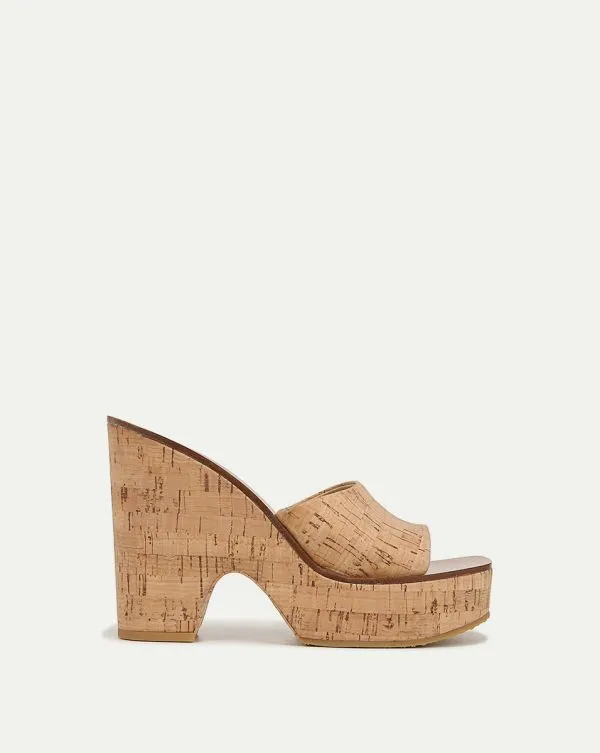 Paulita Cork Wedge Sandal Natural Women Veronica Beard Shoes