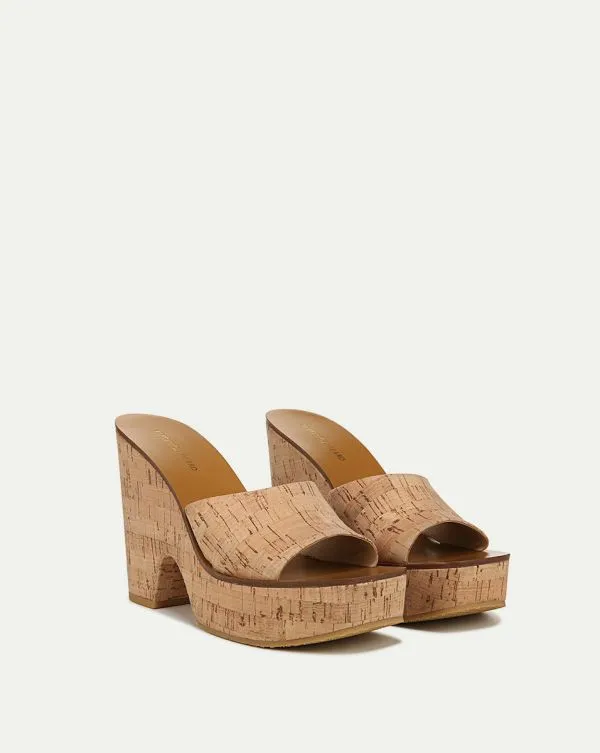 Paulita Cork Wedge Sandal Natural Women Veronica Beard Shoes