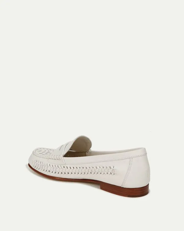 Penny Woven Leather Loafer Coconut Women Veronica Beard Shoes Penny Woven Leather Loafer Coconut Women Veronica Beard Shoes