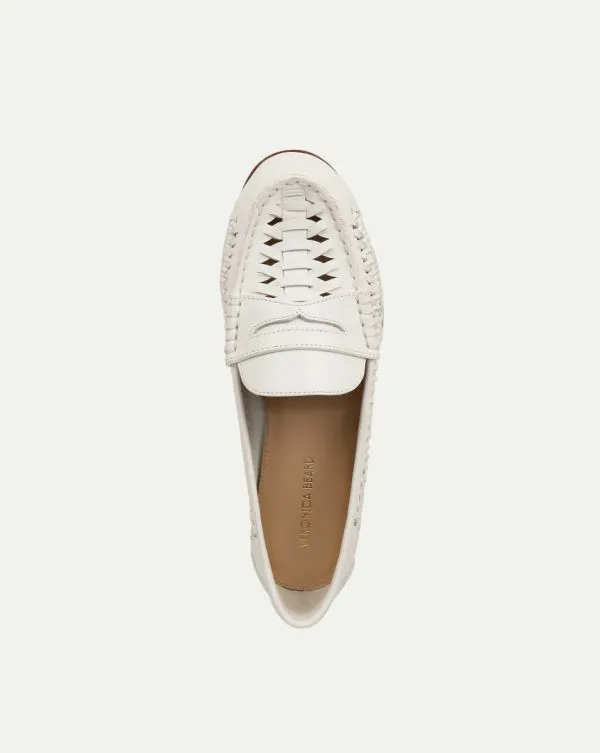 Penny Woven Leather Loafer Coconut Women Veronica Beard Shoes Penny Woven Leather Loafer Coconut Women Veronica Beard Shoes