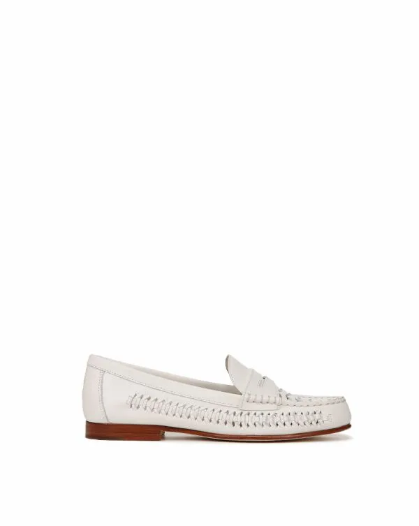 Penny Woven Leather Loafer Coconut Women Veronica Beard Shoes Penny Woven Leather Loafer Coconut Women Veronica Beard Shoes