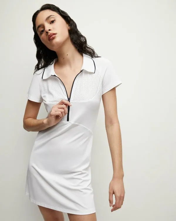 Performance Mesh Polo Dress Whiteandnavy Women Veronica Beard Dresses Performance Mesh Polo Dress Whiteandnavy Women Veronica Beard Dresses