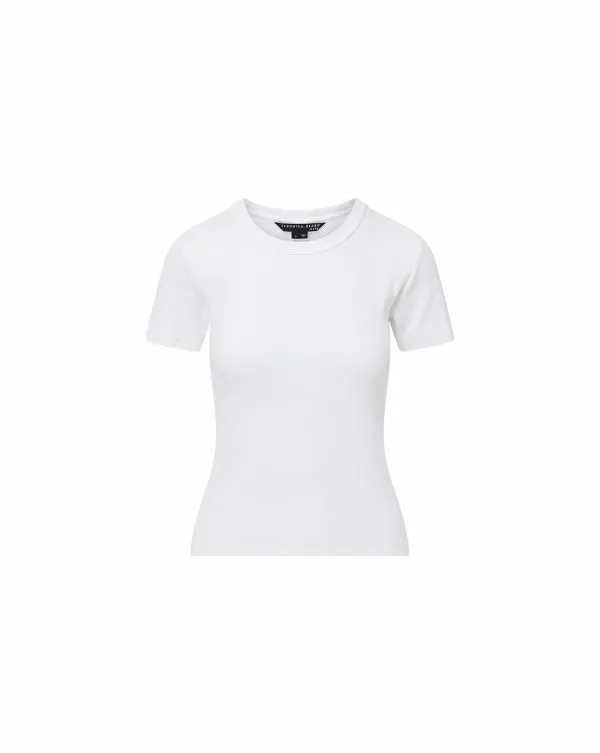 Pruitt Ribbed Tee White Women Veronica Beard Tops Pruitt Ribbed Tee White Women Veronica Beard Tops