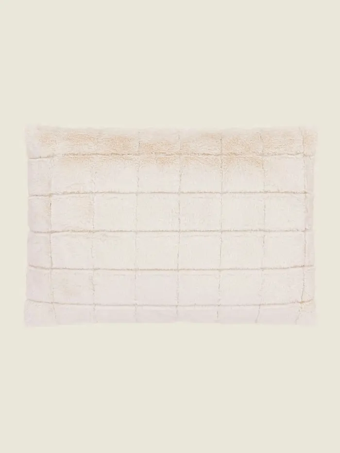 Quilted FauxFur Pillow White Multi Women Home GUESS Quilted FauxFur Pillow White Multi Women Home GUESS