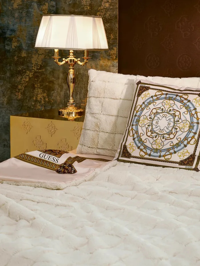 Quilted FauxFur Pillow White Multi Women Home GUESS Quilted FauxFur Pillow White Multi Women Home GUESS