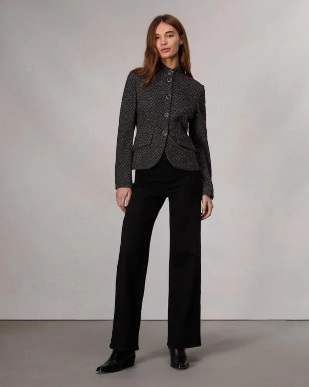 rag and bone Slade Patterned Blazer Black Women Blazers and Vests