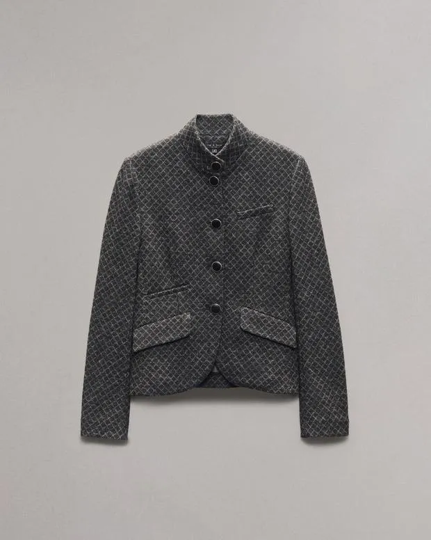 rag and bone Slade Patterned Blazer Black Women Blazers and Vests