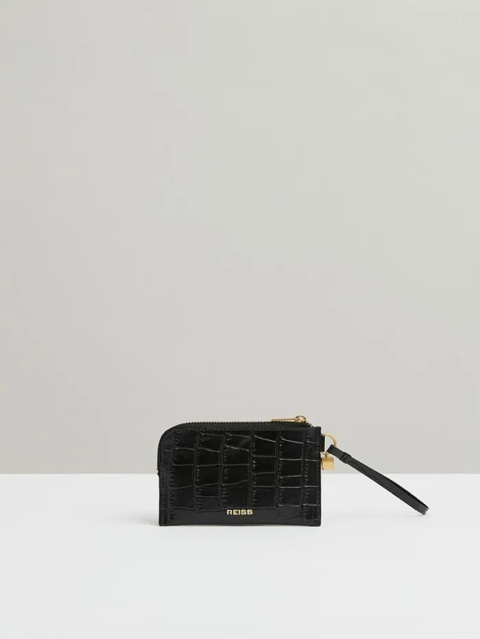 REISS Bags and Purses Women Leather Coin Purse Black