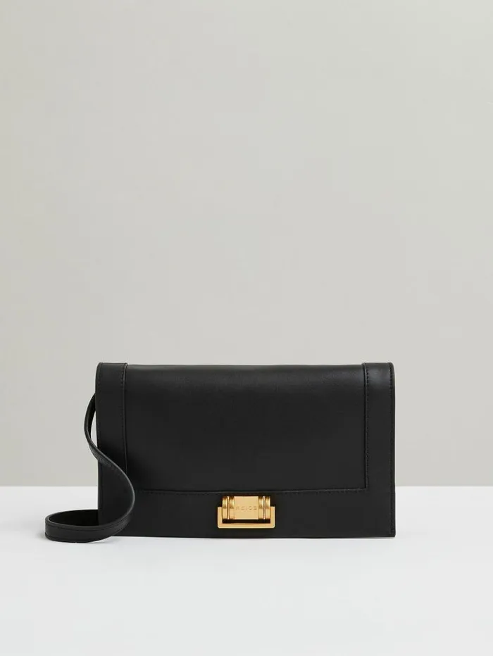 REISS Bags and Purses Women Leather Suede Shoulder Bag Black