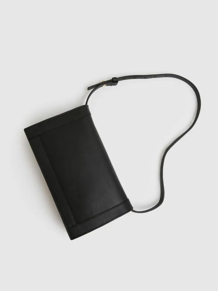 REISS Bags and Purses Women Leather Suede Shoulder Bag Black