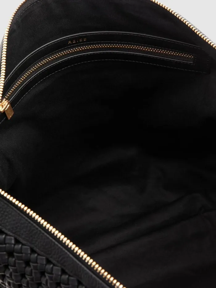 REISS Bags and Purses Women Leather Woven Tote Bag Black
