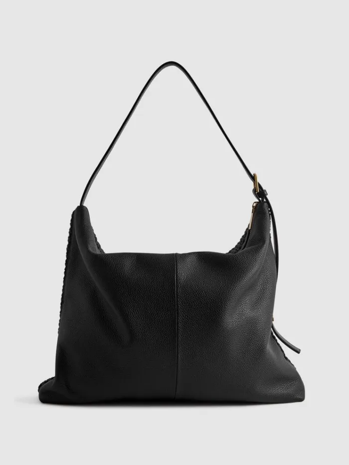 REISS Bags and Purses Women Leather Woven Tote Bag Black