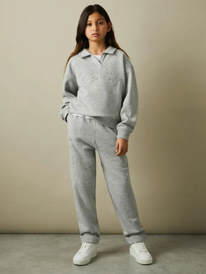 REISS CoOrds Children Applique Logo Sweat Joggers Grey