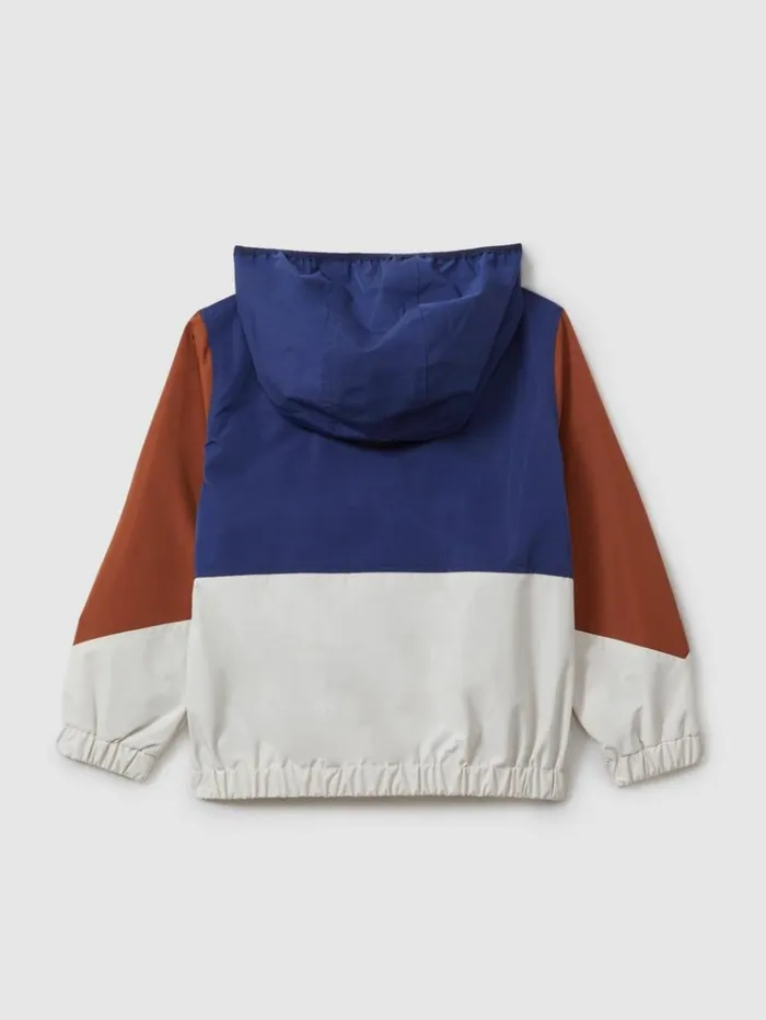 REISS Coats and Jackets Children Colourblock Hooded Mac Stonebluetobacco