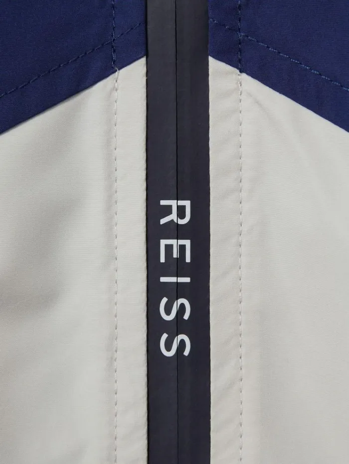 REISS Coats and Jackets Children Colourblock Hooded Mac Stonebluetobacco