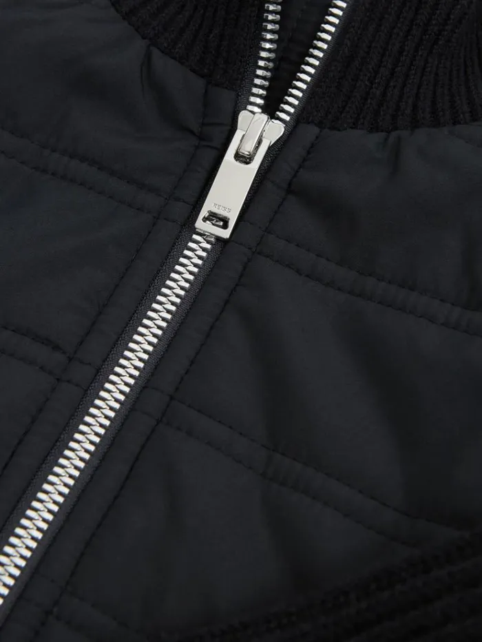 REISS Coats and Jackets Children Hybrid Zip Through Quilted Jacket Navy