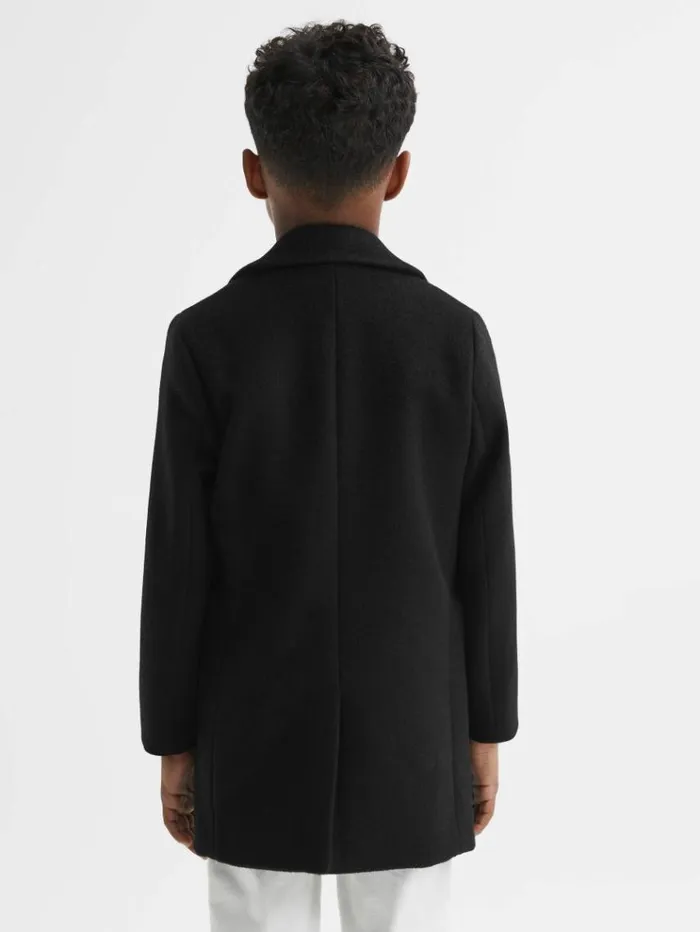REISS Coats and Jackets Children Single Breasted Overcoat Black
