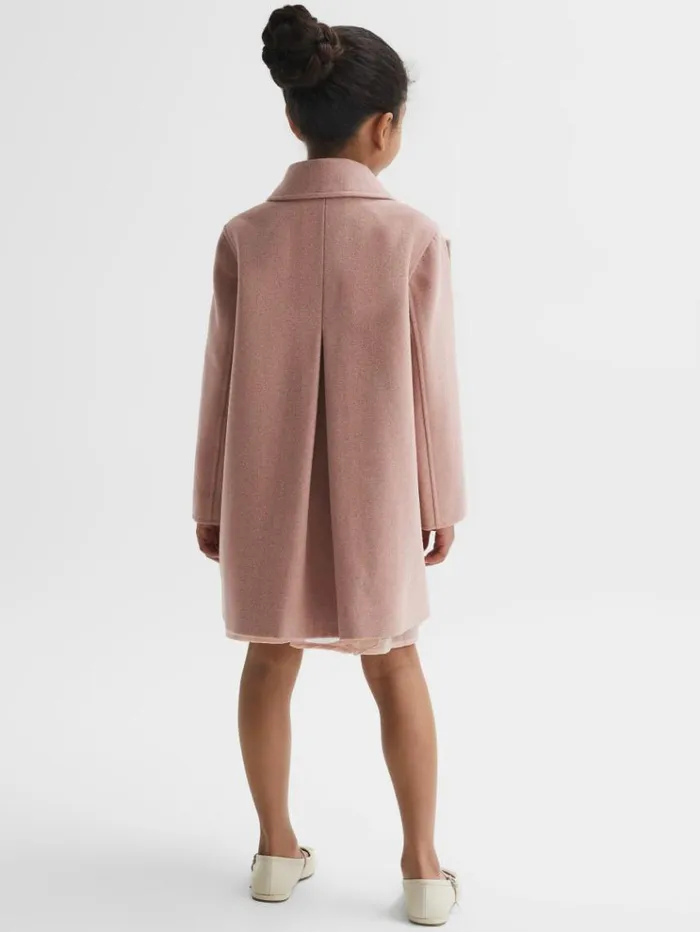 REISS Coats and Jackets Children Wool Bow Detail Coat Pink