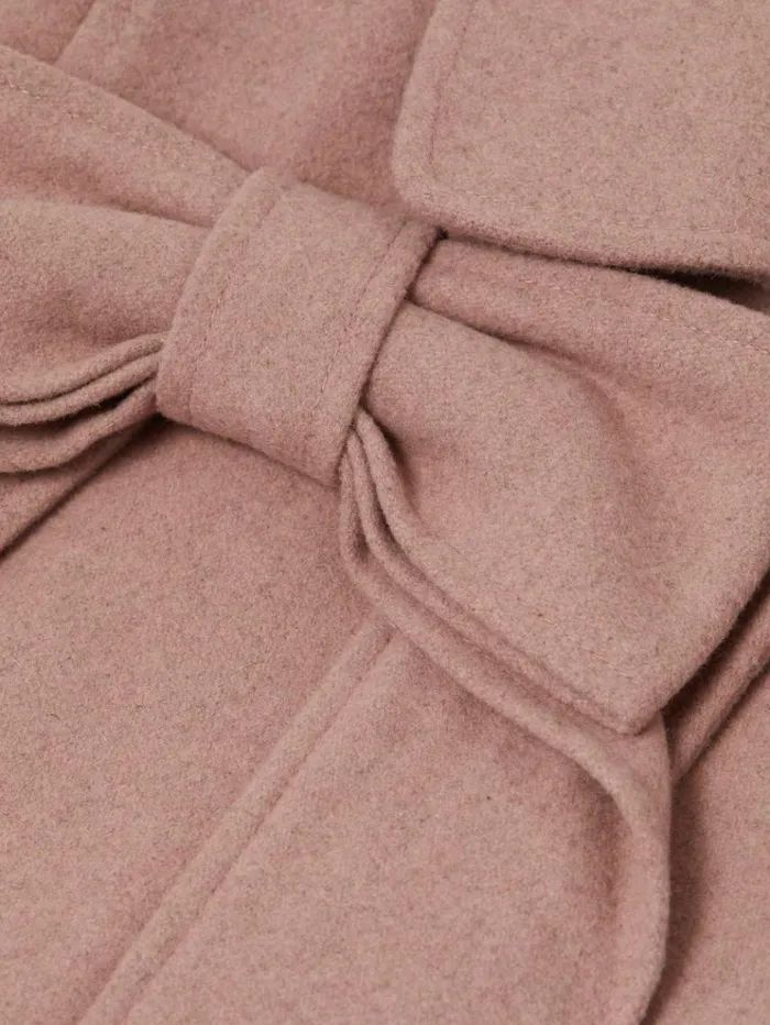 REISS Coats and Jackets Children Wool Bow Detail Coat Pink