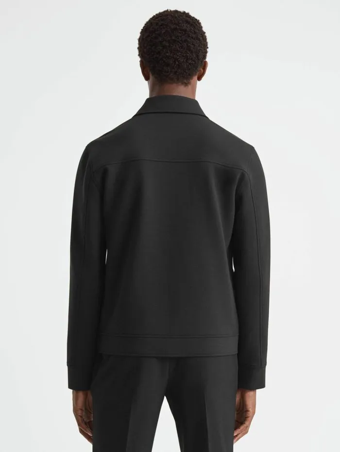 REISS Coats and Jackets Men Interlock Jersey ZipThrough Jacket Black REISS Coats and Jackets Men Interlock Jersey ZipThrough Jacket Black