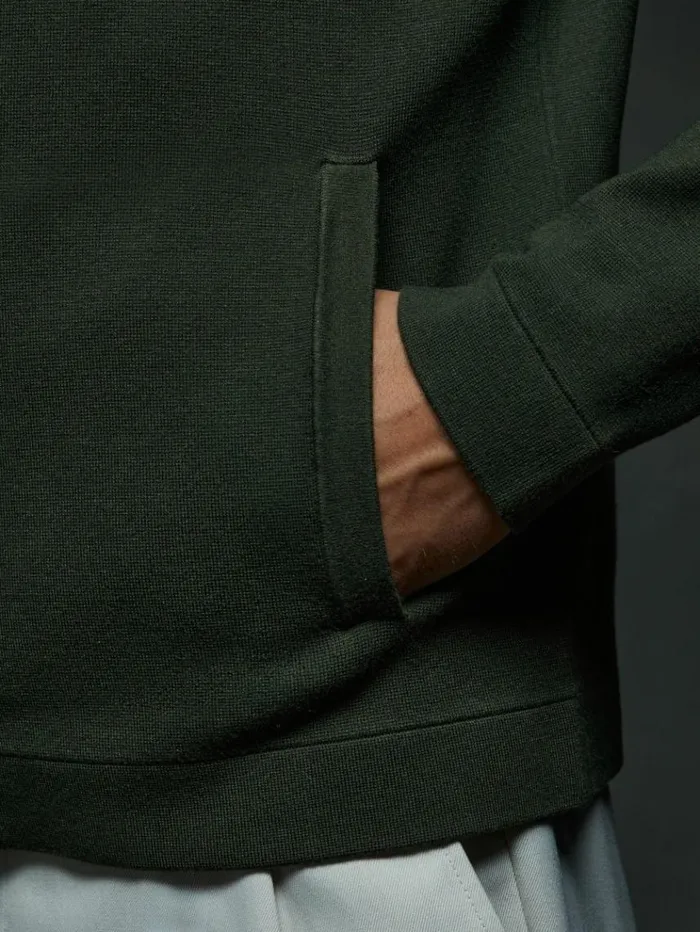 REISS Coats and Jackets Men Knitted Zip Through Jacket Dark Green