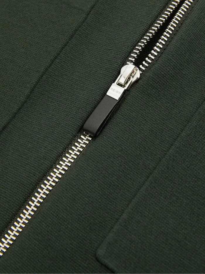 REISS Coats and Jackets Men Knitted Zip Through Jacket Dark Green