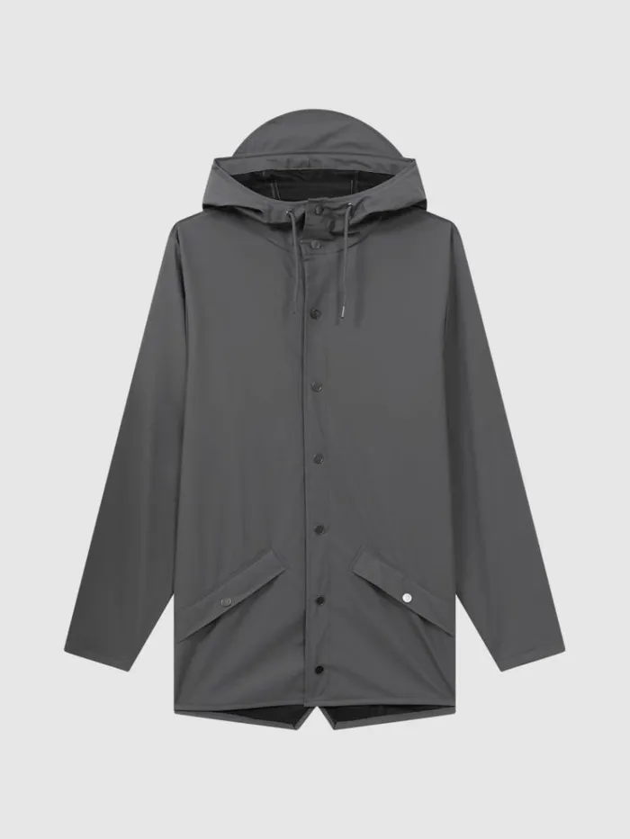 REISS Coats and Jackets Men Rains Unisex Hooded Raincoat Jacket Grey