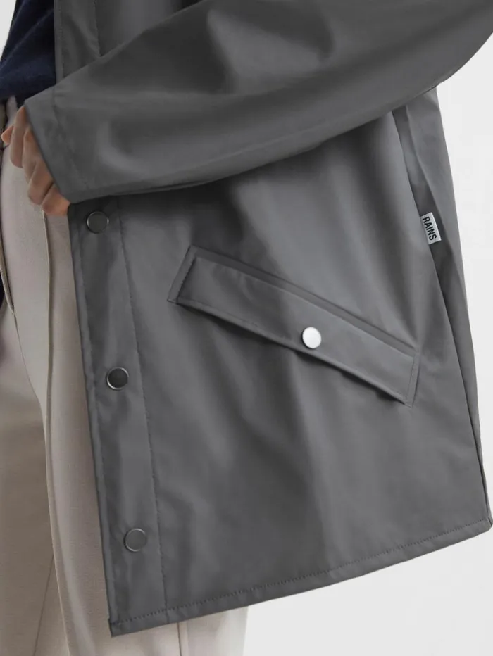 REISS Coats and Jackets Men Rains Unisex Hooded Raincoat Jacket Grey