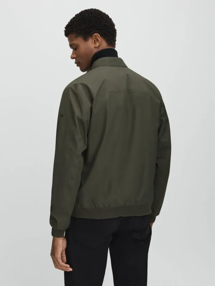 REISS Coats and Jackets Men Scandinavian Edition Waterproof HarringtonStyle Jacket Dark Olive