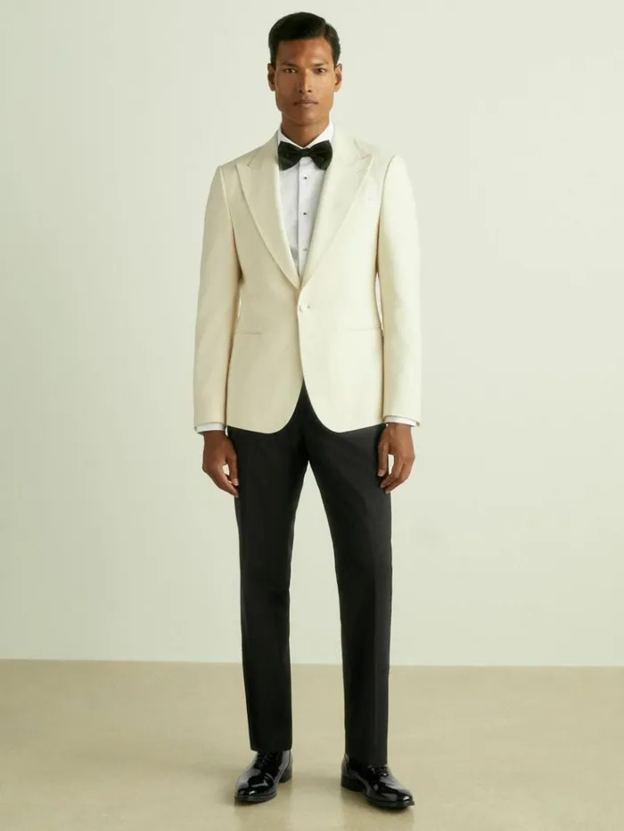 REISS Coats and Jackets Men SIngleBreasted Twill Blazer Off White