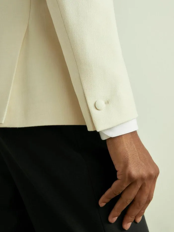 REISS Coats and Jackets Men SIngleBreasted Twill Blazer Off White